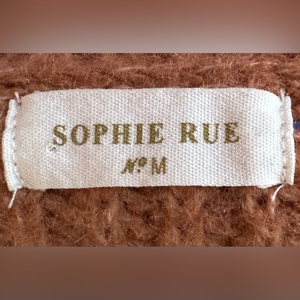 Sophie Rue Rust Chunky Knit Drawstring Hem Sweater Size M - Picture 6 of 7